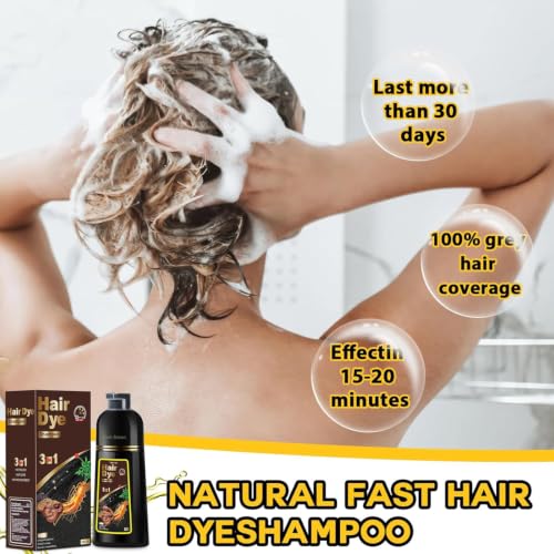 Sminktec Herbal Hair Dye Shampoo 3 in 1 Dark Brown for Gray Hair - Natural Color & Nourishing Care