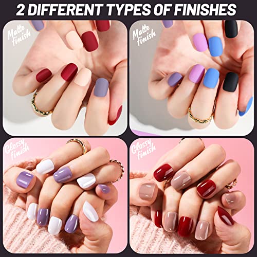 Teenitor 24-Pack Short Press On Nails Kit with Nail Glue
