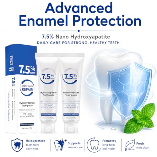 Hydroxyapatite Toothpaste for Enamel Protection & Fresh Breath - 2-Pack