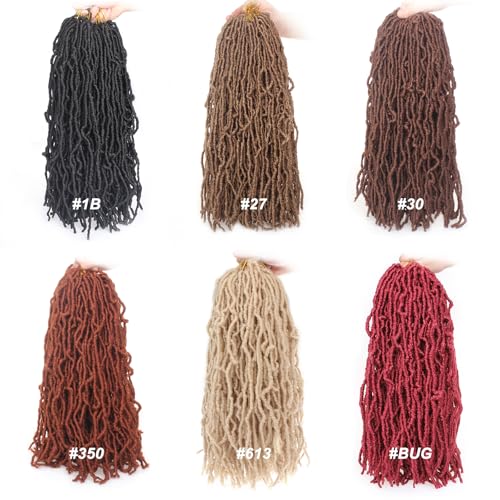 18 Inch Curly Wavy Faux Locs Crochet Hair - 7 Packs (30#)
