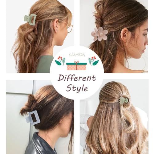 Interestse 16Pcs Macaroon Color Small Claw Hair Clips for Thin & Thick Hair