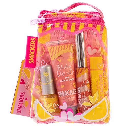 Lip Smacker Pink Lemonade Glam Bag Makeup Set for Girls - 4-Piece Collection