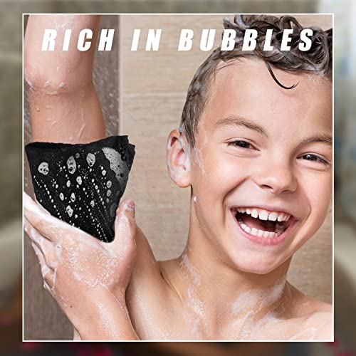 Tudomro 10 Pcs Double-Sided Exfoliating Washcloths, 10" x 10", Black