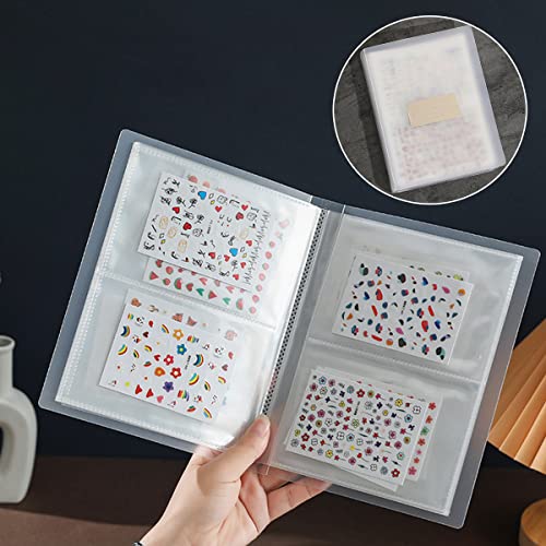 80 Slot Nail Art Sticker Organizer Book - Dual-Sided Storage