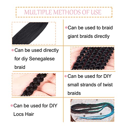 Alremyssy 26-Inch Pre-Stretched Braiding Hair - 6 Pack Synthetic Extensions