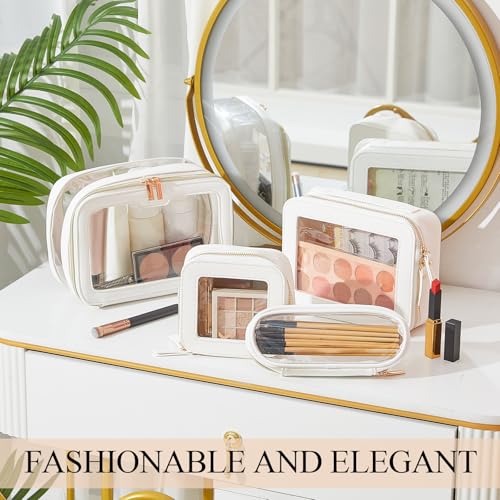 4-Piece Clear Makeup Bag Set - Waterproof Travel Cosmetic & Toiletry Case