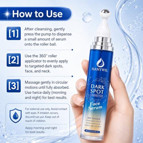 HANYWIL Dark Spot Corrector Serum with Kojic Acid & Alpha Arbutin, 0.5 Fl Oz