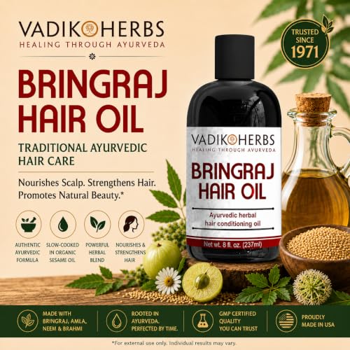 Vadik Herbs Bringraj & Rosemary Hair Oil for Hair Loss & Thinning - 8 oz