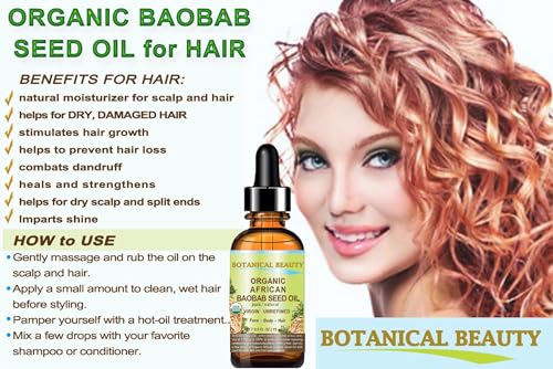 Organic Baobab Seed Oil - 100% Pure Cold-Pressed Skin & Hair Moisturizer, 15ml