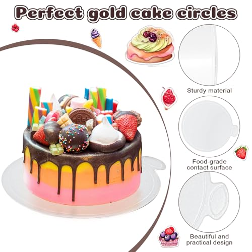 4-Inch Round Cake Boards - 50 Pack White Disposable Dessert Plates