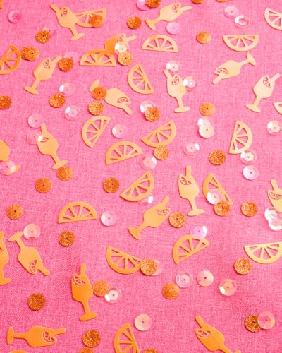 200-Piece Confetti Mix - Orange Pink Sequin Glitter for Parties