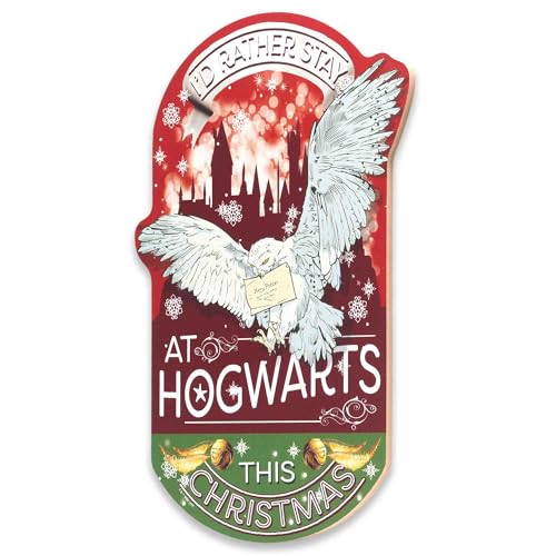 Harry Potter Hogwarts Christmas Wall Decor Sign | Festive Wood Art