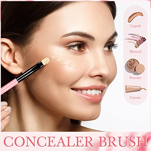 Patelai 48-Piece Synthetic Flat Makeup Brush Set for Lips and Concealer