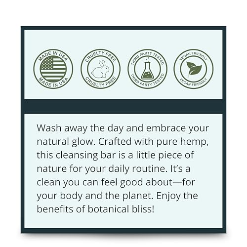 Zatural 100% Natural Hemp Bar Soap - Gentle Moisturizing Cleanser (Pack of 3)