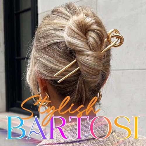 Gold Metal French Hair Pins U Shape Hair Fork for Buns & Updos (Pack of 2)