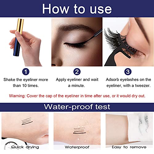 Magnetic Eyelashes with Eyeliner Kit - 7 Pairs Natural Look