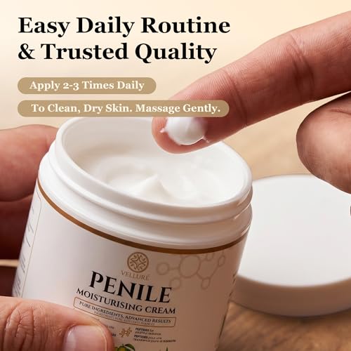Velluré Men's Penile Moisturizer & Intimate Skin Care, 4oz - Natural Oil & Peptide Formula