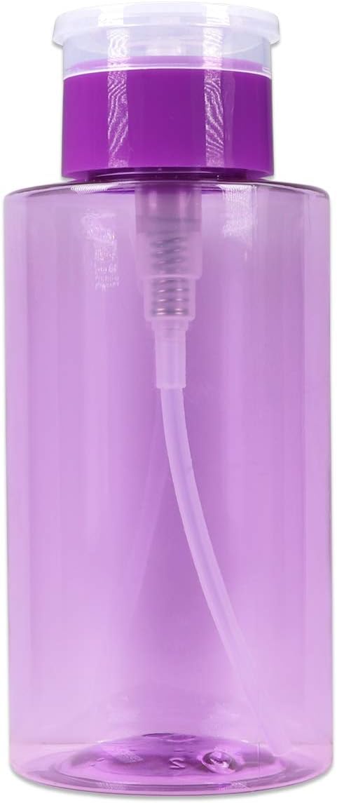 Clear Push Down Pump Dispenser - 3oz Refillable Empty Bottle | Lockable Travel Cosmetic Packaging for Nail Polish