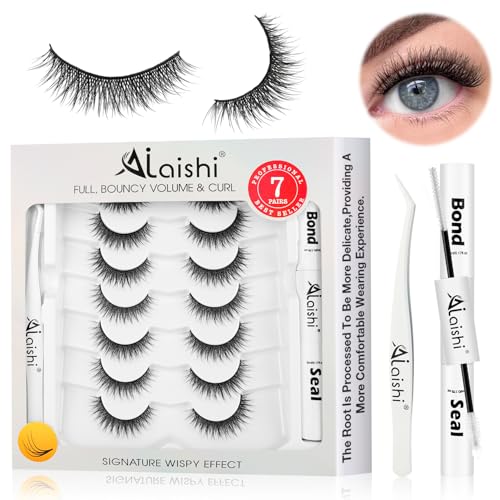 AILAISH Wispy False Eyelashes Kit - 7 Pairs Natural Look Strips