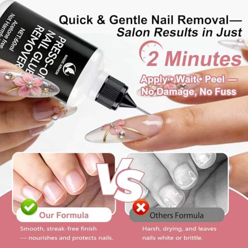 60ml Acetone-Free Nail Glue Remover for Press-On Nails