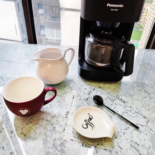 Ceramic Coffee Spoon Rest with Stainless Steel Spoon - Multi-Use Holder