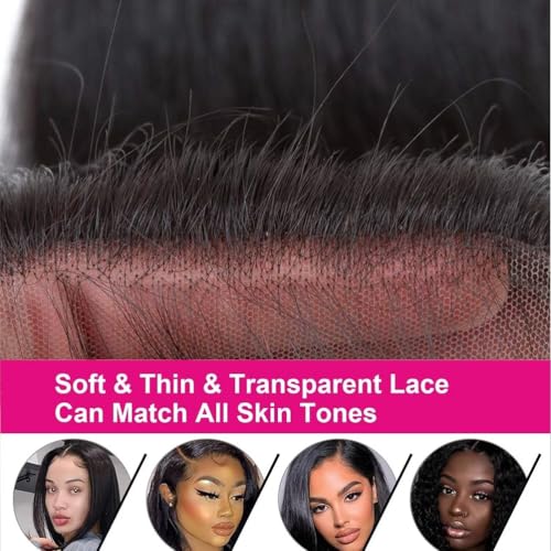 TNICE 8 Inch HD Lace Closure - 4x4 Straight Human Hair
