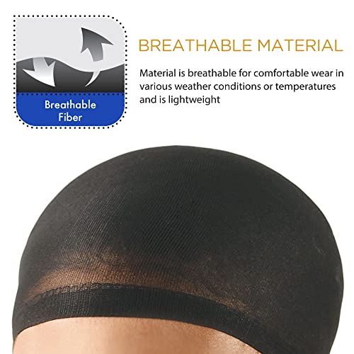 DONNA 2PCS Black Wig Caps for Women – Breathable Nylon Liner