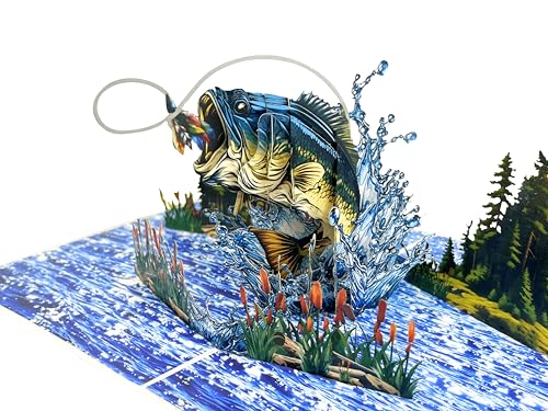 3D Pop-Up Fishing Card for Father's Day | Bass Scene Gift