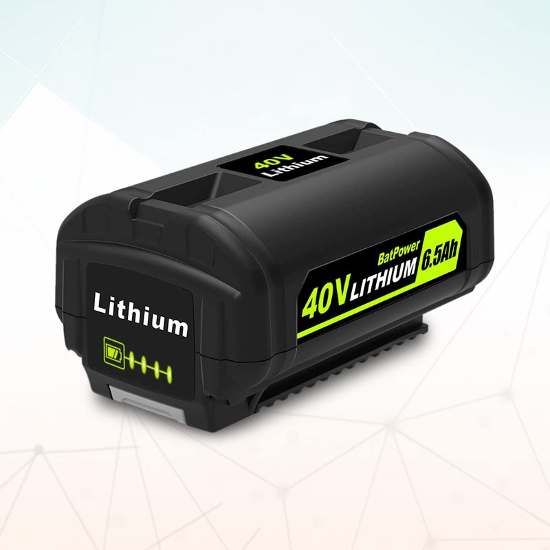 BatPower 6.5Ah 40V Battery & Charger Combo Compatible with Ryobi 40 Volt Lithium Cordless Outdoor Tools, High Output Replacement Battery Pack and Charger Set for 40V Mowers and Blowers (2-Piece Set)
