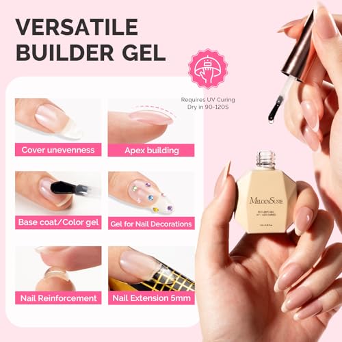 MelodySusie Builder Nail Gel - Thickening Soak Off UV Gel for Nail Art