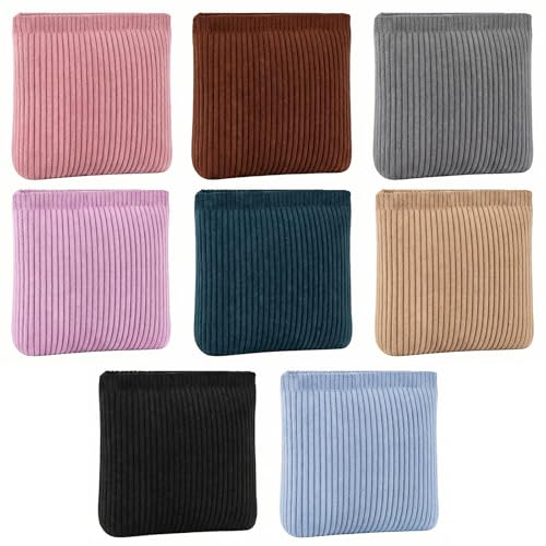 MAQUITA 8-Piece Corduroy Makeup Bag Set - Portable Cosmetic Pouches