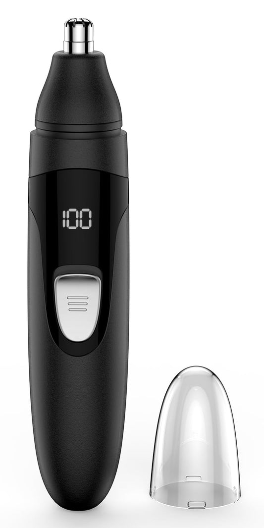 SHOBES Nose Hair Trimmer Painless Rechargeable Ear and Eyebrow Trimmer Professional with Edge Blades (Silver)