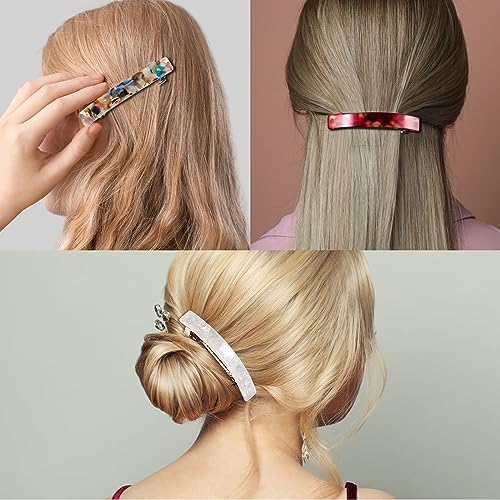 6 Pcs Tortoiseshell Hair Barrettes for Women - Stylish Clips