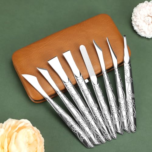 QWORK 8-Piece Stainless Steel Pedicure Kit for Ingrown Toenails & Callus