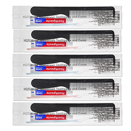 30 Pack Disposable Toothbrushes with Toothpaste & Comb for Travel & Homeless Care
