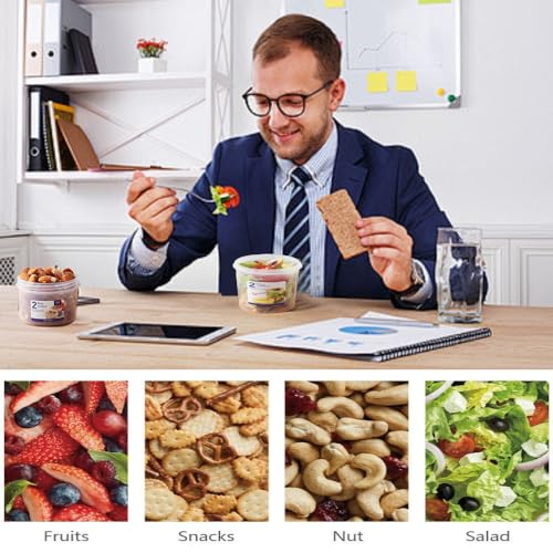 Double Layer Cereal and Milk Container - 36 oz Portable Storage