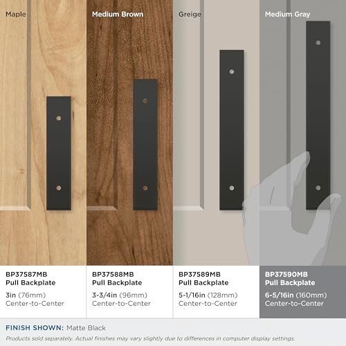 Amerock Maymont 6-5/16" Matte Black Decorative Cabinet Backplate