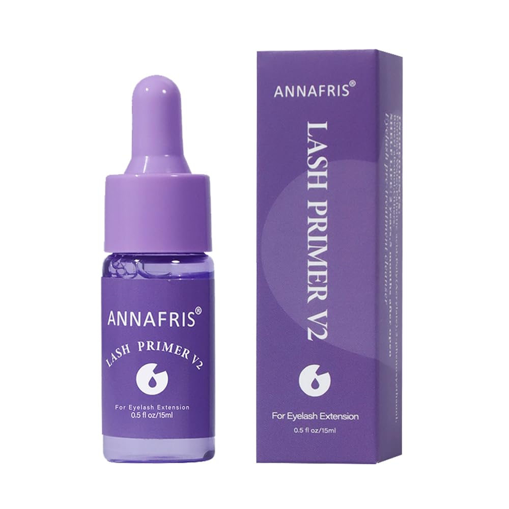 ANNAFRIS Lash Primer for Eyelash Extensions, Increase Adhesive Bonding Power Retention,Removes Oils and Proteins (10ml)