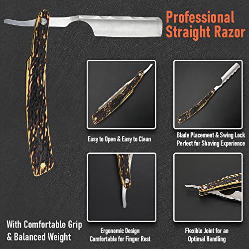 SXDGS Professional Straight Razor Set NO.163 with Leather Strop