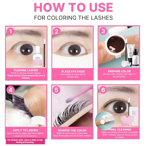 CLIONE PRIME Dark Brown Korean Lash & Brow Color Kit - Temporary, Fades 1-2 Weeks