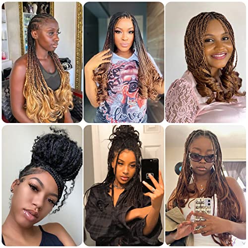 16 Inch French Curly Braiding Hair - 8 Packs Natural Black Extensions
