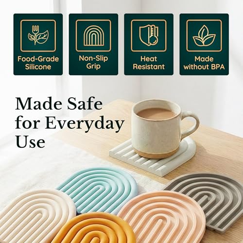Heat-Resistant Silicone Trivets for Hot Dishes - Set of 2