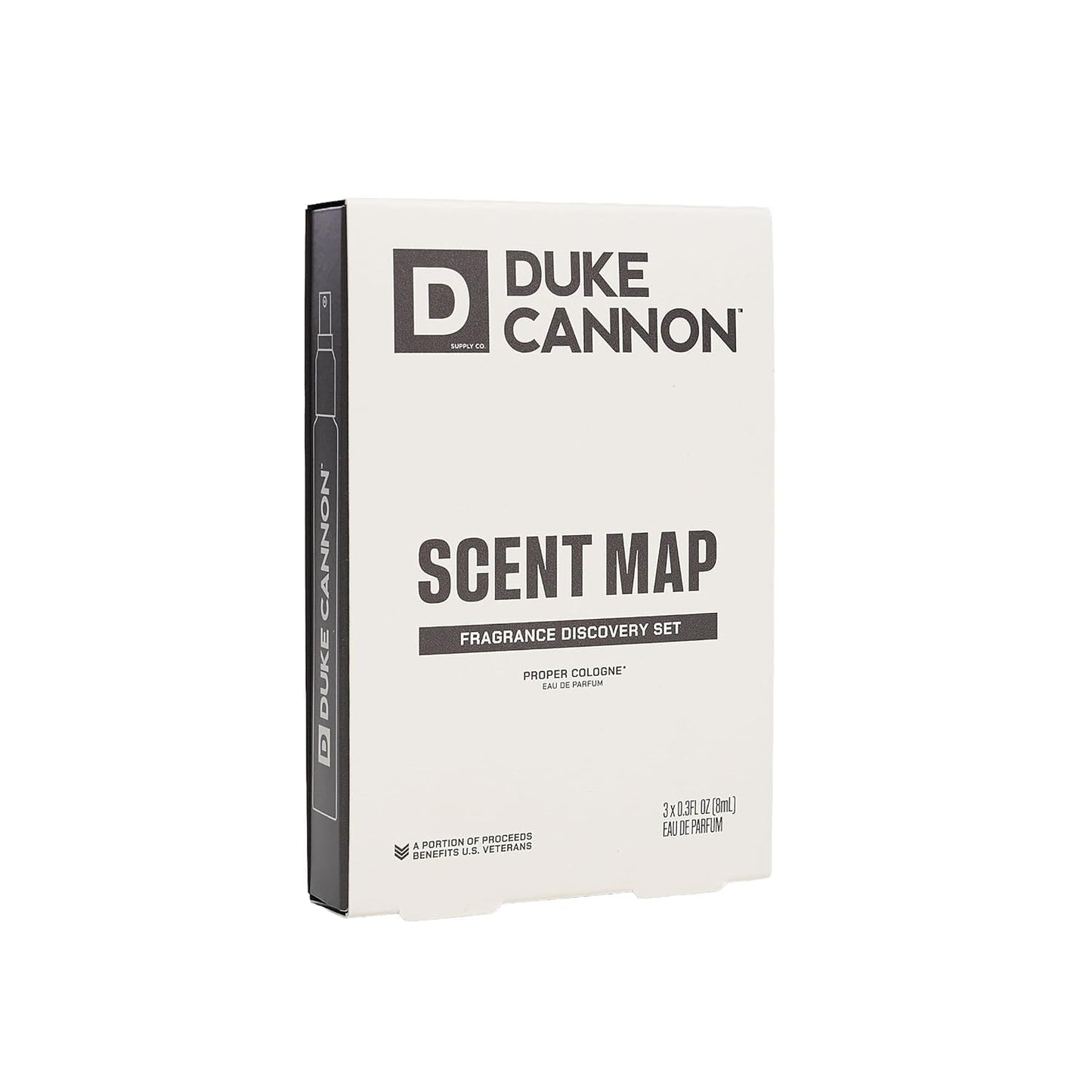 Duke Cannon Supply Co. Proper Cologne Sampler Discovery Set - (3 Pack) 0.3 fl oz - Eau de Parfum Cologne for Men - Sawtooth, Seawolf + Palomino Scents - Classic, Masculine Fragrances