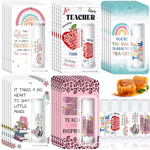 Sacubee Classic 15 Pack Teacher Appreciation Lip Balm Set with Honey Flavor