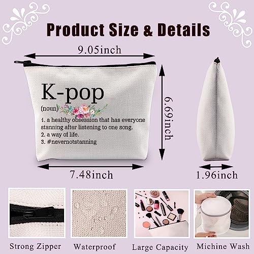 K-POP Makeup Bag - Korean Drama & Music Lover Gift, Waterproof Canvas, 9"