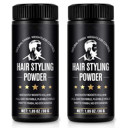 ZODENIS 0.53oz Hair Styling Powder for Men & Women, 2-Pack, Volumizing Matte Finish, 24-Hour Hold