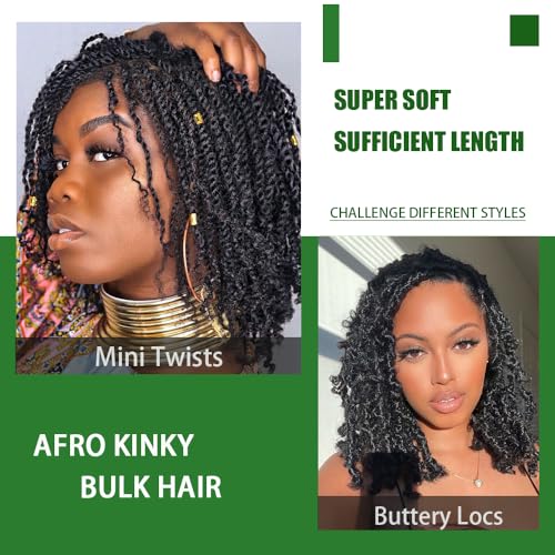 Afro Kinky Bulk Hair for Dreadlock Extensions | 16 Inch #4, 4 Pack