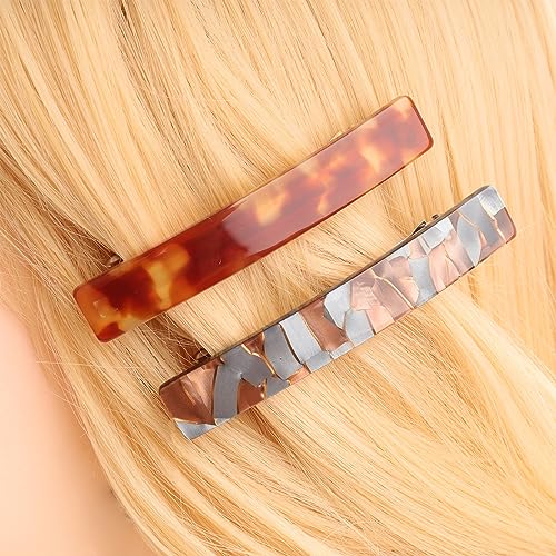 Fumwase 6PCS Stylish Hair Barrettes for Women - Turtle Shell Clips