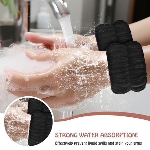 Darfukei Face Washing Wrist Bands - 4pcs Microfiber Towels