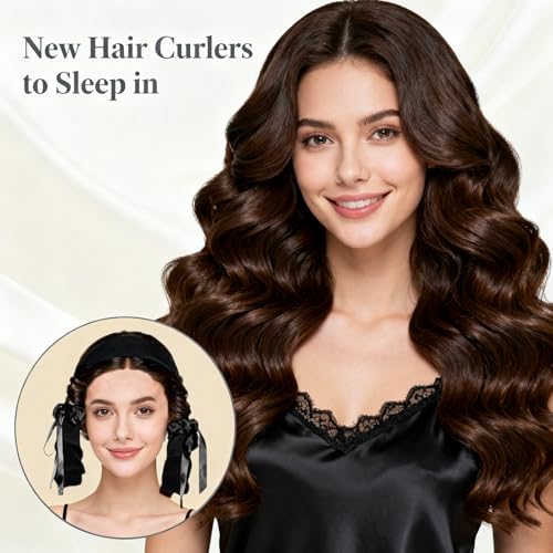 TWIGTUN Heatless Hair Curlers for Overnight Natural Waves - Soft Suede Rollers